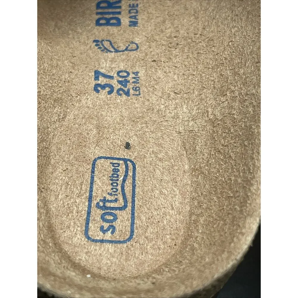 Birkenstock 2 straps adjustable sandals Flip Flops Sz 37 Ivory Beige NWOB US 9